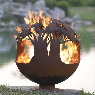 Вуличний камін осередок-куля Дерева у вогні 900 904 фото