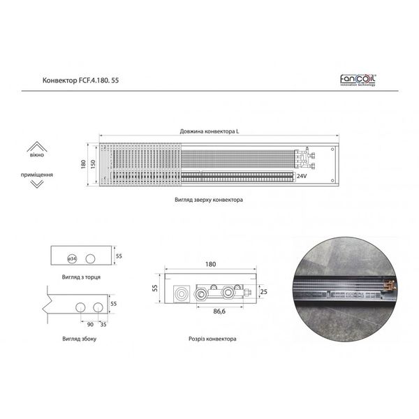 Конвектор Fancoil FCF.4 Premium 1000 FCF.4-premium-1000 фото