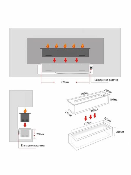 Електрокамін ProFire 3D 800 profire-3d-800 фото