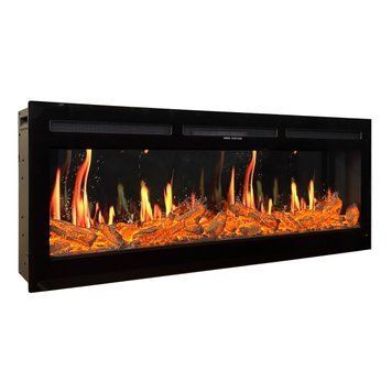 Електрокамін з обігрівом Royal 5D V-Art 60 L (1500x450x165) з 5D ефектом полумʼя, звуком, дровами та ефектом тління, кольорами та варіантами реалістичного полумʼя (5DVART60L) 25289 фото