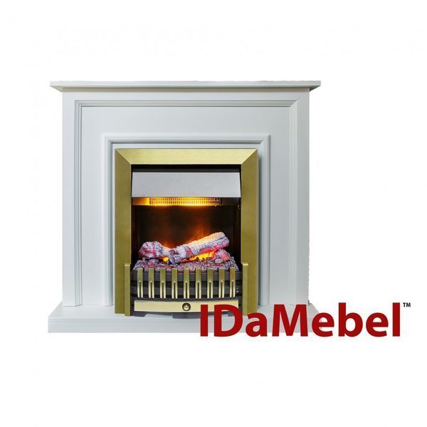 IDaMebel Adele White Danville Brass Fireplace Suite, size 1020x950x290