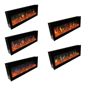 Електрокамін з обігрівом Royal 5D V-Art 50 L (1270x450x165) з 5D ефектом полумʼя, звуком, дровами та ефектом тління, кольорами та варіантами реалістичного полумʼя (5DVART50L) 24936 фото