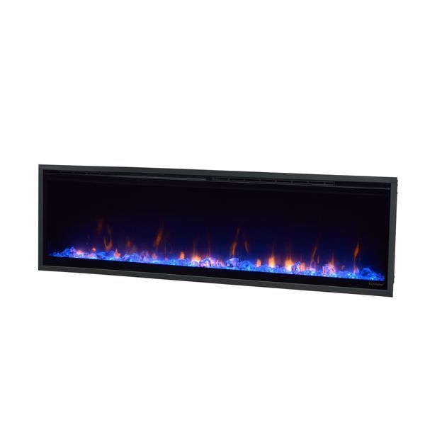 Електрокамін з обігрівом Dimplex Ignite XL 60 (XLF60) лінійний, з кристалами, кольорами, розмір 1556x419x147 + Подарунок! Комплект дров керамічних 24963 фото