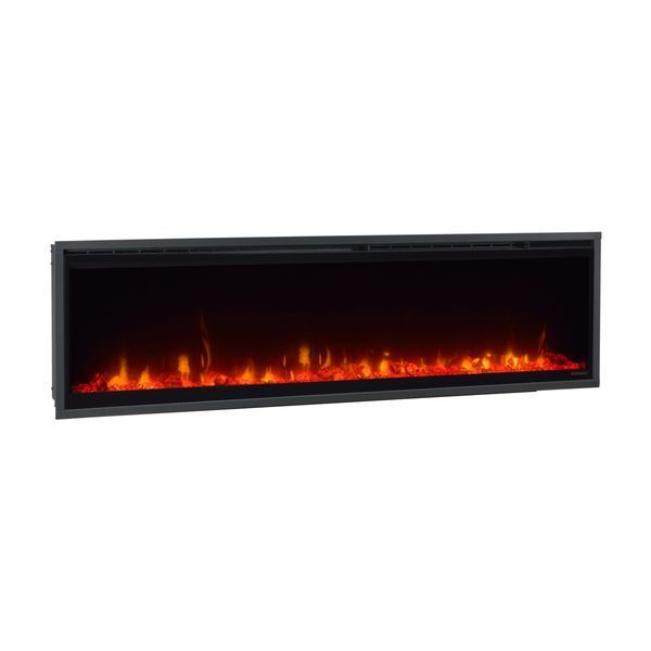 Електрокамін з обігрівом Dimplex Ignite XL 60 (XLF60) лінійний, з кристалами, кольорами, розмір 1556x419x147 + Подарунок! Комплект дров керамічних 24963 фото