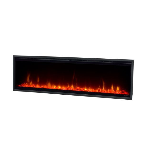 Електрокамін з обігрівом Dimplex Ignite XL 60 (XLF60) лінійний, з кристалами, кольорами, розмір 1556x419x147 + Подарунок! Комплект дров керамічних 24963 фото