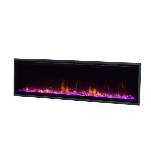Електрокамін з обігрівом Dimplex Ignite XL 60 (XLF60) лінійний, з кристалами, кольорами, розмір 1556x419x147 + Подарунок! Комплект дров керамічних 24963 фото