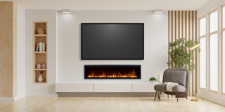 Електрокамін з обігрівом Dimplex Ignite XL 60 (XLF60) лінійний, з кристалами, кольорами, розмір 1556x419x147 + Подарунок! Комплект дров керамічних 24963 фото