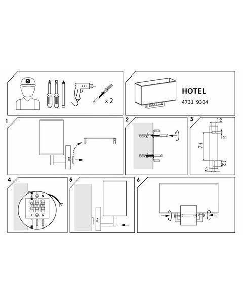 Бра Nowodvorski 9304 Hotel Gray 9304-NOW фото
