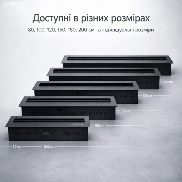 Water vapor fireplace SteamFire Smart Water PRO 64-Color, Black Glass - 800 мм