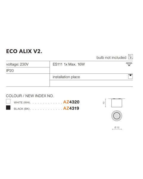 Точковий світильник AZzardo AZ4319 Eco Alix V2. Bk AZ4319 фото
