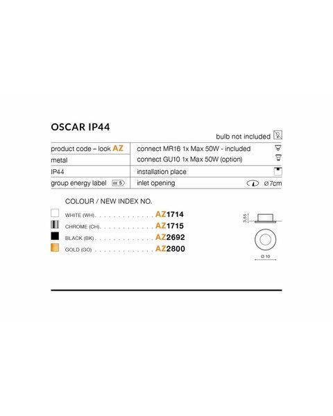 Точковий світильник Azzardo AZ2800 Oscar(5901238428008) AZ2800 фото