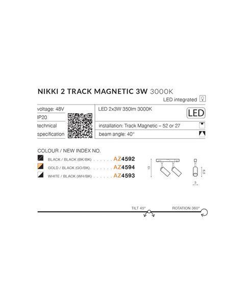 Магнітний світильник AZzardo AZ4592 Nikki 2 Track Magnetic 2x3w 3000k Bk/Bk AZ4592 фото