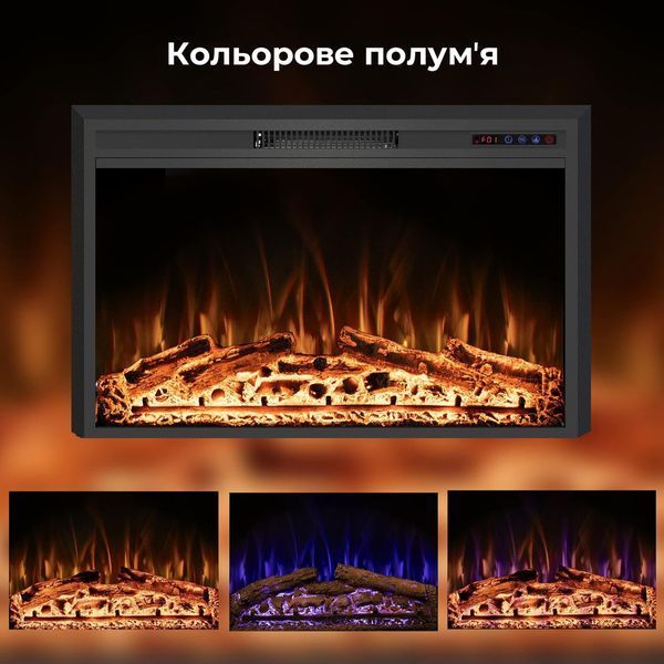 Електрокамін з обігрівом Royal Goodfire Lite 26 (EF26B) з дровами, кольорове полумʼя, розмір 730x545x165 25208 фото