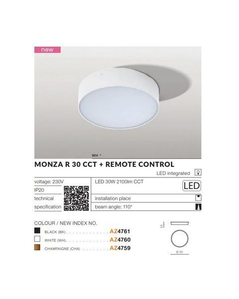 Потолочный светильник AZzardo AZ4759 Monza Led R30 Ctt AZ4759 фото