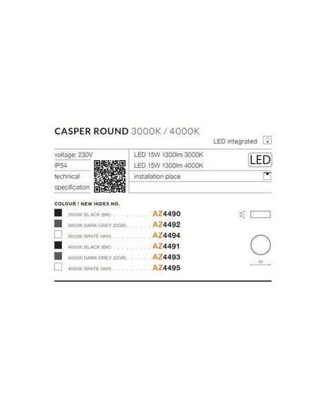 Вуличний світильник AZzardo AZ4492 Casper 3000K AZ4492 фото