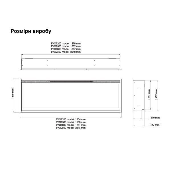 Електрокамін лінійний Dimplex Ignite Evolve 50 (EVO1200) 25210 фото