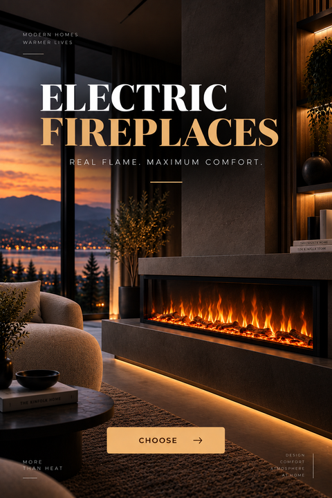 An electric fireplace in a modern interior: the effect of a real fire without the smoke.